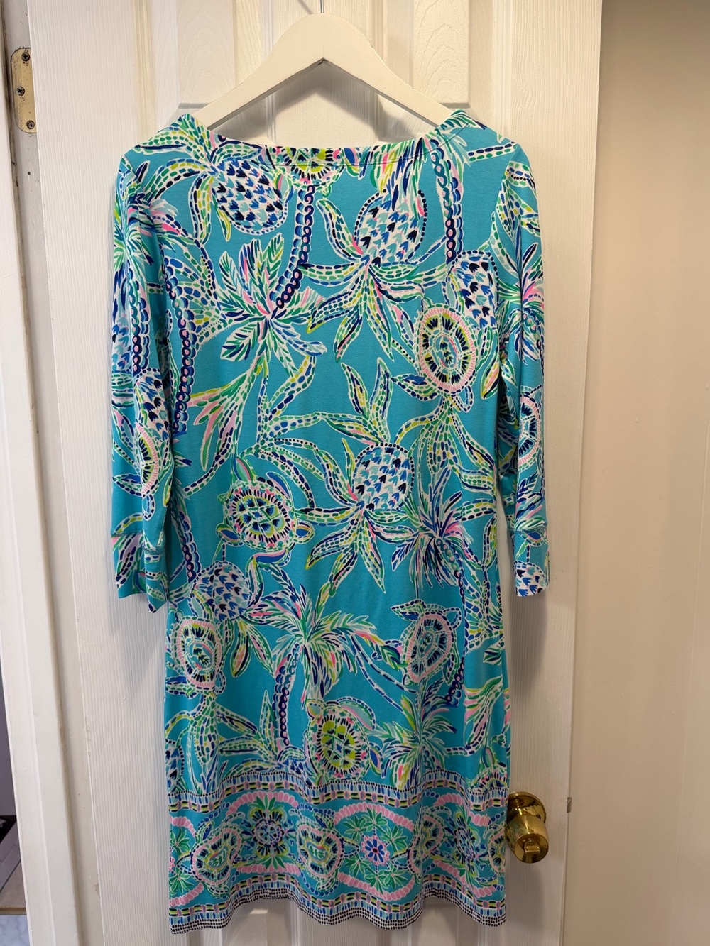 Lilly Pulitzer Sophie Dress UPF 50+ Bermuda Blue Turtle Szn Size M NWT - Picture 3 of 7